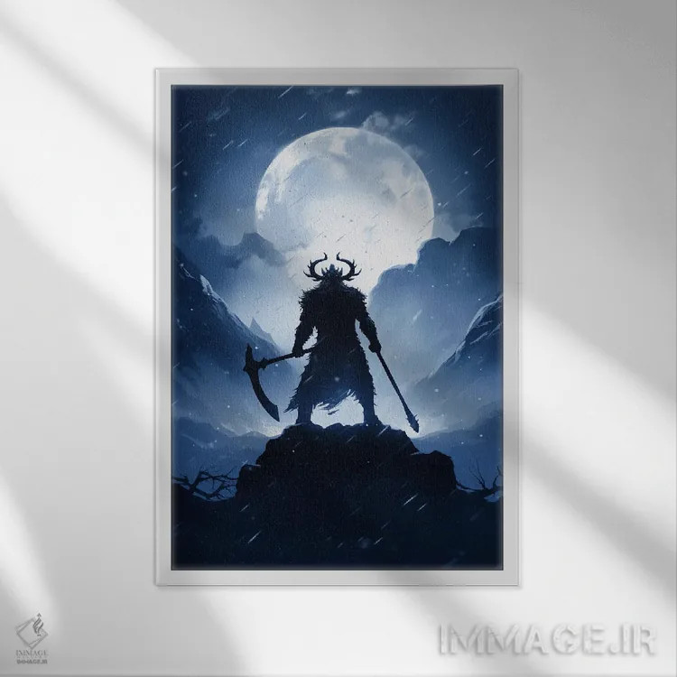 تابلو دکوراتیو سایه روشن وایکینگ III اثر دورو آرت - نمای قابدار سفید