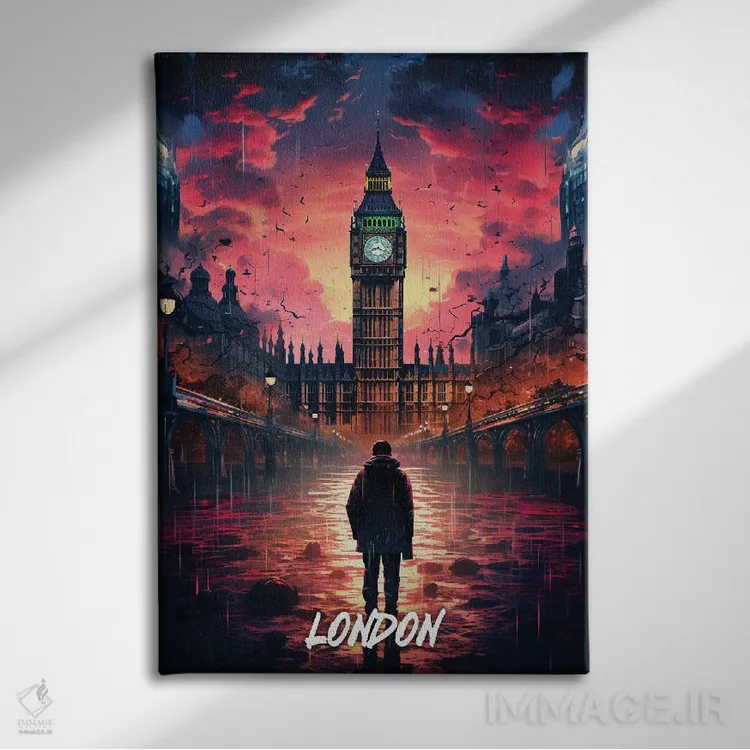تابلو دکوراتیو لندن فانتزی اثر دورو آرت - نمای روبهرو روی دیوار