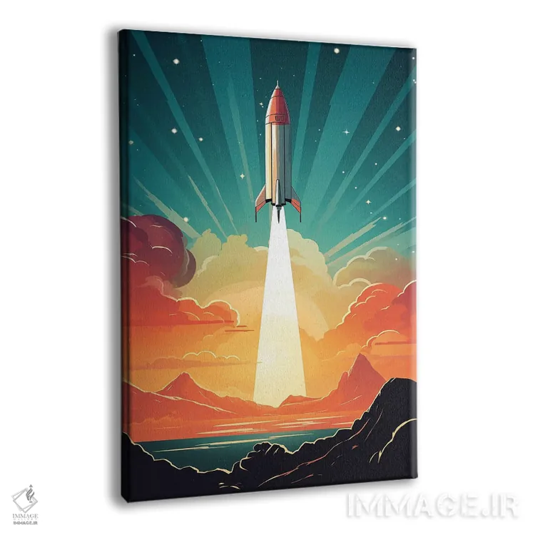 تابلو دکوراتیو موشک فضایی اثر دورو آرت - نمای پرسپکتیو محصول
