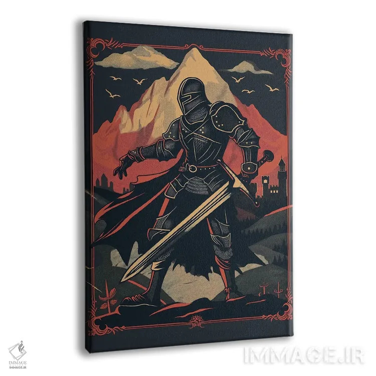 تابلو دکوراتیو شوالیه II اثر دورو آرت - نمای پرسپکتیو محصول
