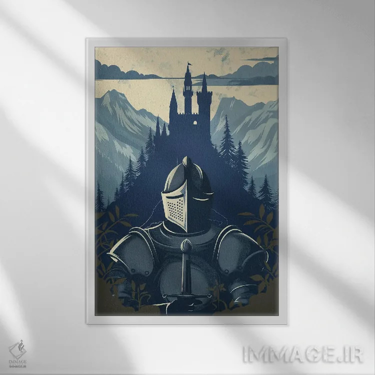 تابلو دکوراتیو شوالیه IV اثر دورو آرت - نمای قابدار سفید