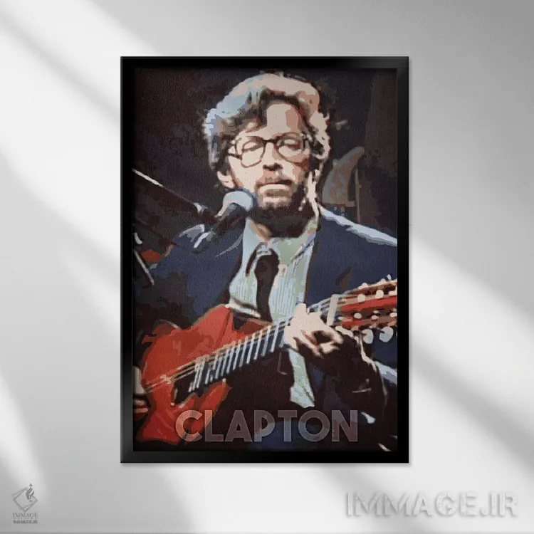 تابلو دکوراتیو کلاپتون اثر دورو آرت - نمای قابدار مشکی