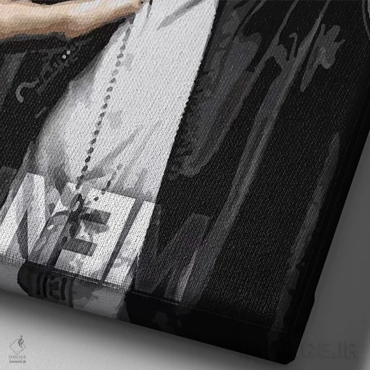 تابلو دکوراتیو امینم اثر دورو آرت - نمای نزدیک بافت بوم