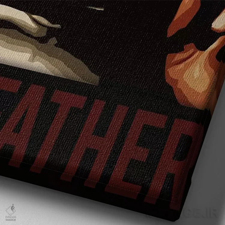 تابلو دکوراتیو پدرخوانده اثر دورو آرت - نمای نزدیک بافت بوم