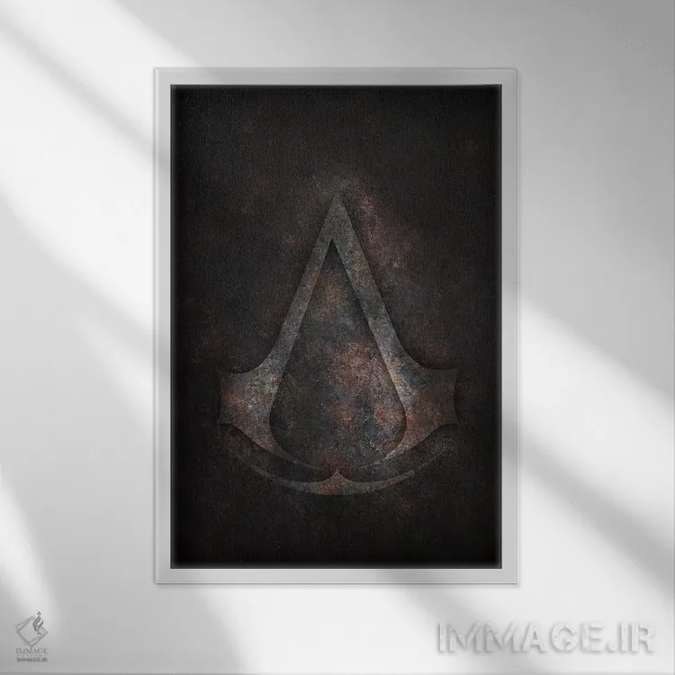 تابلو دکوراتیو فرقه اساسین ها اثر دورو آرت - نمای قابدار سفید