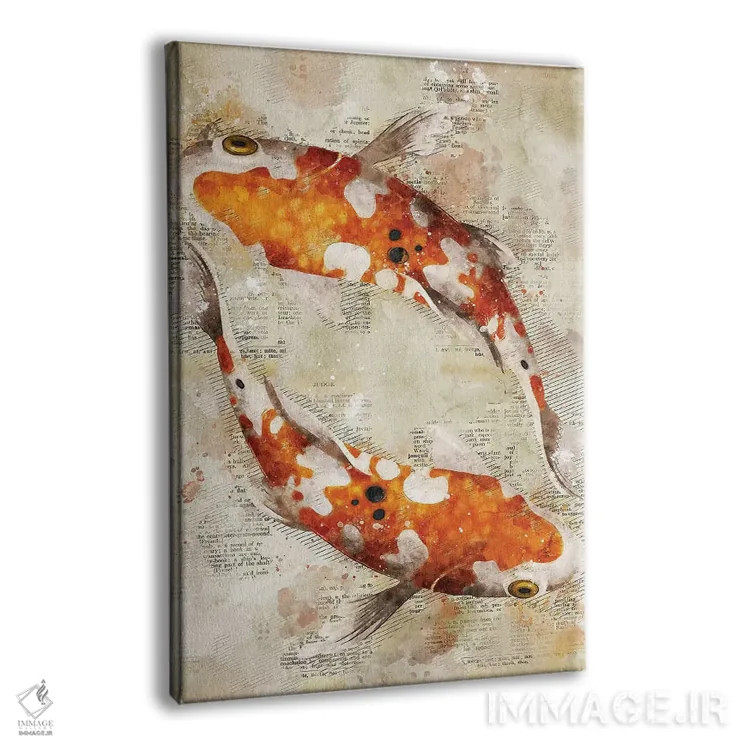 تابلو دکوراتیو ماهی های کوی اثر دورو آرت - نمای پرسپکتیو محصول