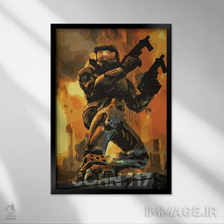 تابلو دکوراتیو جان-۱۱۷ اثر دورو آرت - نمای قابدار مشکی