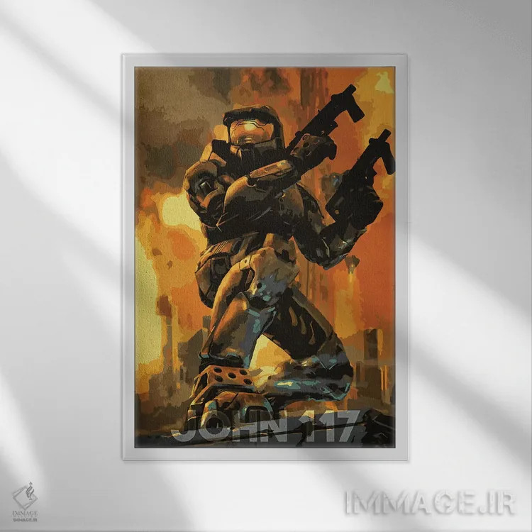 تابلو دکوراتیو جان-۱۱۷ اثر دورو آرت - نمای قابدار سفید