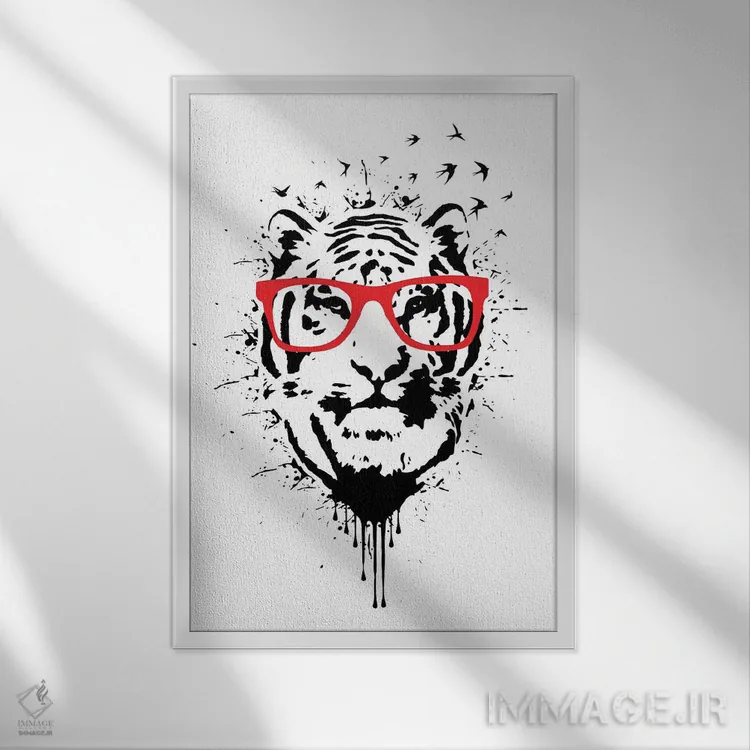 تابلو دکوراتیو سفید هیپستر اثر دورو آرت - نمای قابدار سفید