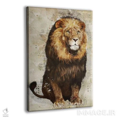 تابلو دکوراتیو شیر اثر دورو آرت - نمای پرسپکتیو محصول