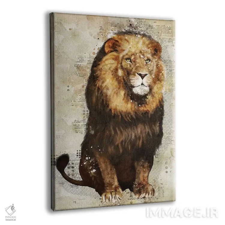 تابلو دکوراتیو شیر اثر دورو آرت - نمای پرسپکتیو محصول