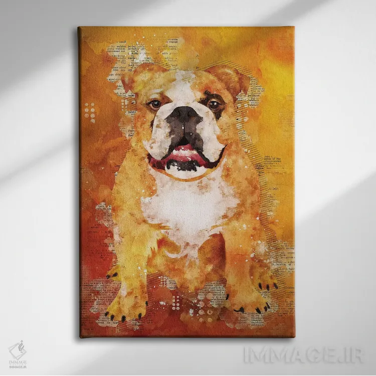 تابلو دکوراتیو سگ بوکسر وحشی اثر دورو آرت - نمای روبهرو روی دیوار