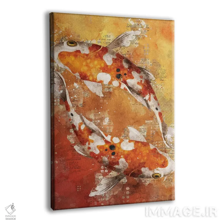 تابلو دکوراتیو ماهی های کوی قرمز اثر دورو آرت - نمای پرسپکتیو محصول
