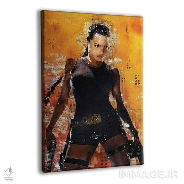 تابلو دکوراتیو لارا کرافت آبرنگی اثر دورو آرت - نمای پرسپکتیو محصول