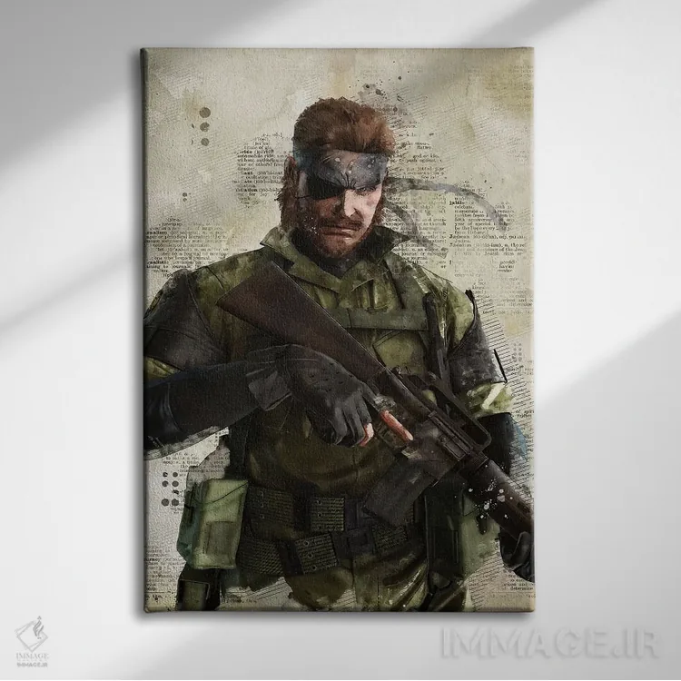 تابلو دکوراتیو مار آبرنگی اثر دورو آرت - نمای روبهرو روی دیوار