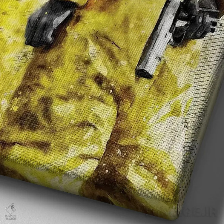 تابلو دکوراتیو والتر و جسی آبرنگی اثر دورو آرت - نمای نزدیک بافت بوم