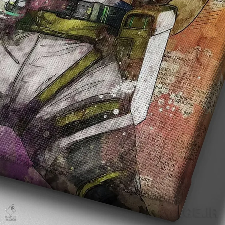 تابلو دکوراتیو اکتان اثر دورو آرت - نمای نزدیک بافت بوم