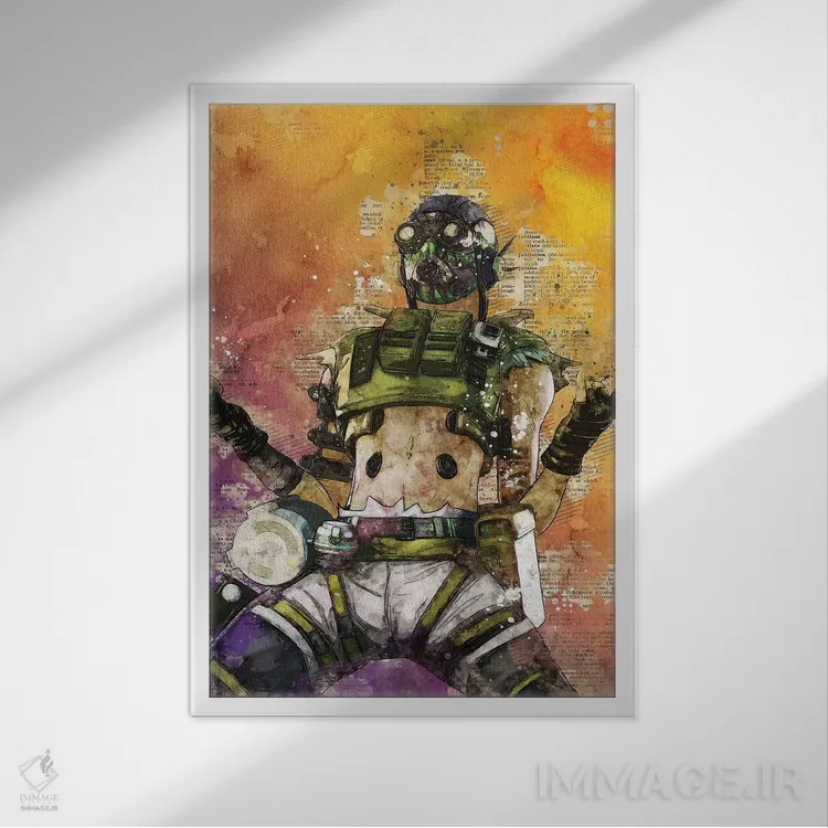 تابلو دکوراتیو اکتان اثر دورو آرت - نمای قابدار سفید