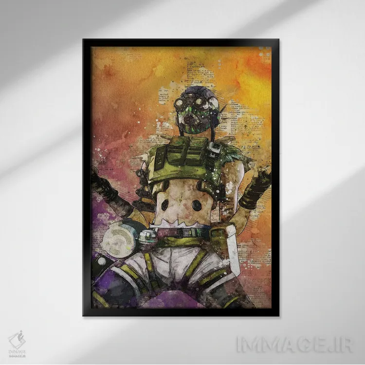 تابلو دکوراتیو اکتان اثر دورو آرت - نمای قابدار مشکی