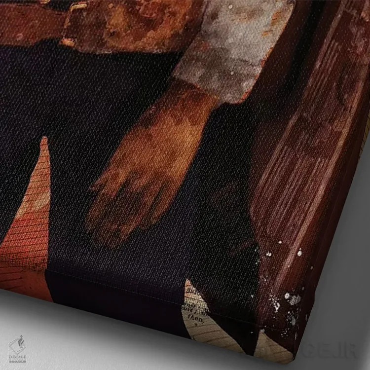 تابلو دکوراتیو کلینت ایستوود آبرنگی اثر دورو آرت - نمای نزدیک بافت بوم