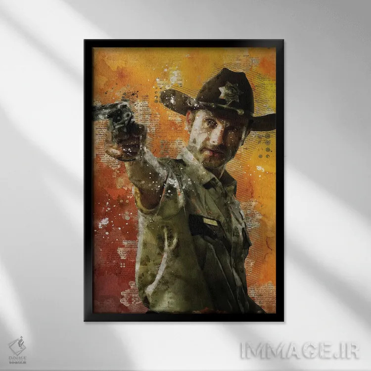 تابلو دکوراتیو ریک گرایمز اثر دورو آرت - نمای قابدار مشکی