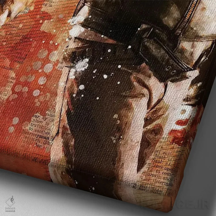 تابلو دکوراتیو نیگان و لوسی آل آبرنگی اثر دورو آرت - نمای نزدیک بافت بوم