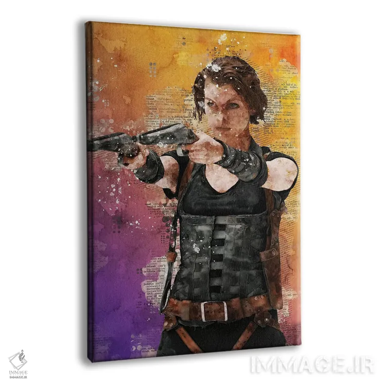 تابلو دکوراتیو رزیدنت اویل آبرنگی اثر دورو آرت - نمای پرسپکتیو محصول