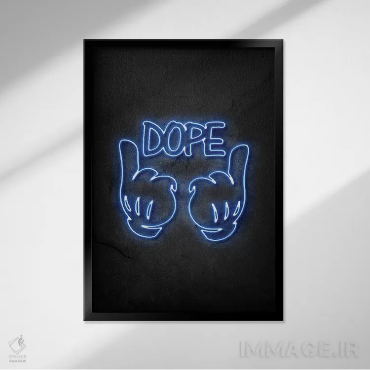 تابلو مینیمال مواد مخدر/باحال اثر دورو آرت - نمای قابدار مشکی