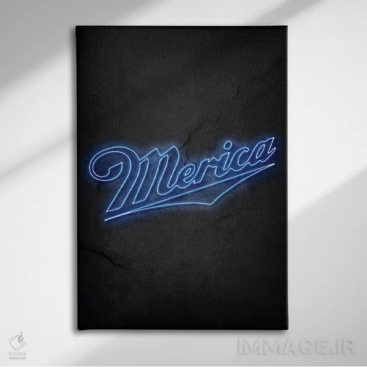 تابلو مینیمال مریکا اثر دورو آرت - نمای روبهرو روی دیوار