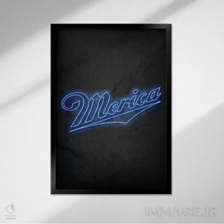 تابلو مینیمال مریکا اثر دورو آرت - نمای قابدار مشکی