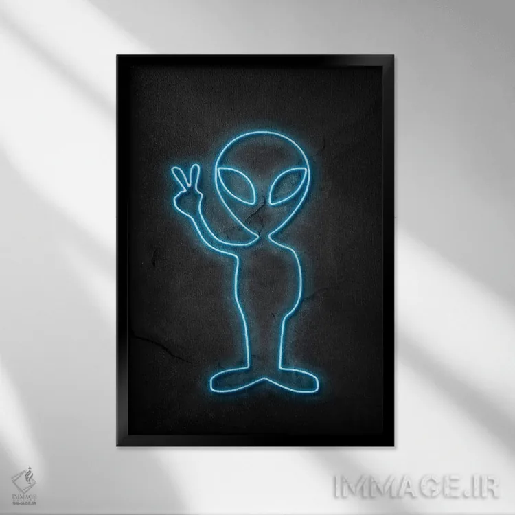 تابلو مینیمال بیگانه اثر دورو آرت - نمای قابدار مشکی