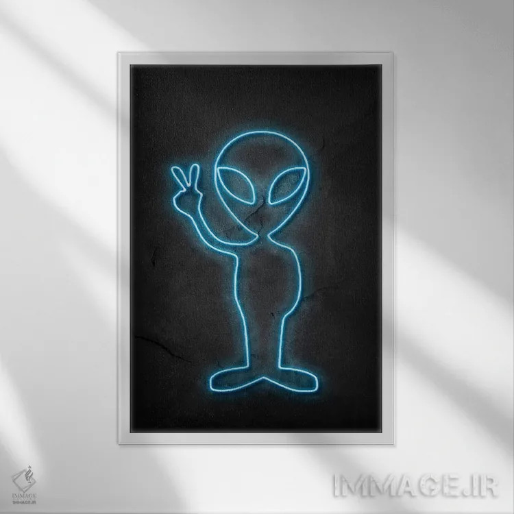 تابلو مینیمال بیگانه اثر دورو آرت - نمای قابدار سفید