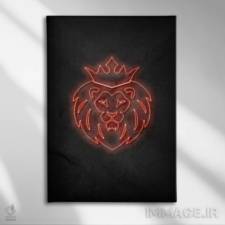 تابلو مینیمال شیرشاه اثر دورو آرت - نمای روبهرو روی دیوار