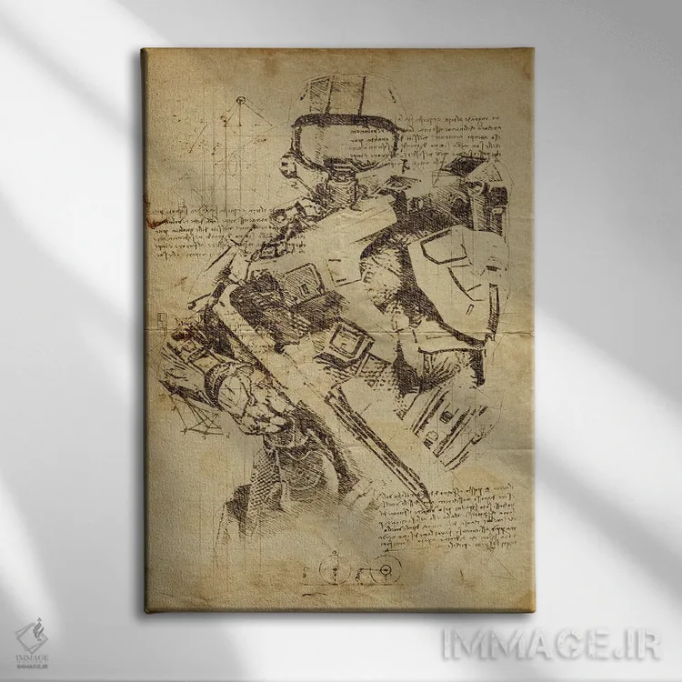 تابلو دکوراتیو هالو ۲ داوینچی اثر دورو آرت - نمای روبهرو روی دیوار