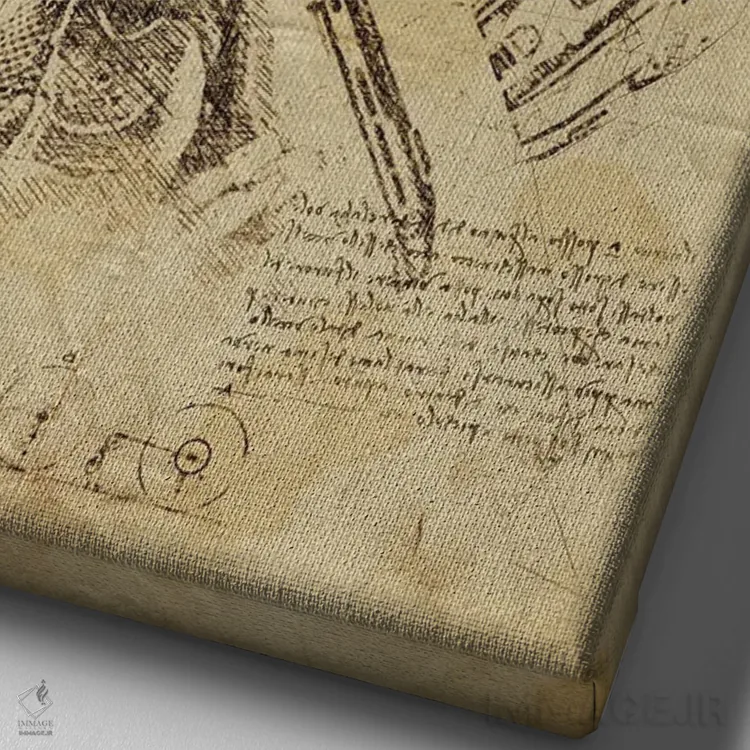 تابلو دکوراتیو هالو ۲ داوینچی اثر دورو آرت - نمای نزدیک بافت بوم