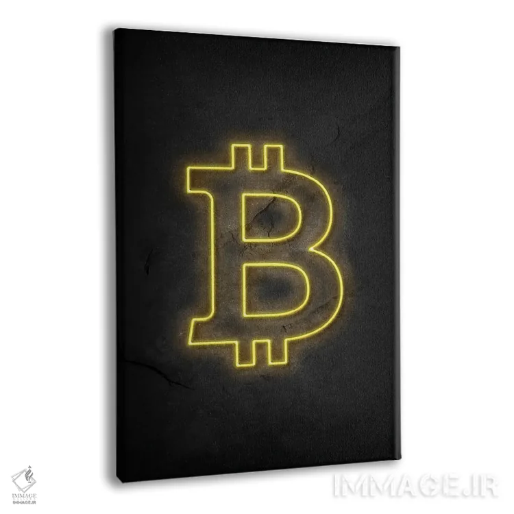 تابلو دکوراتیو بیت کوین اثر دورو آرت - نمای پرسپکتیو محصول