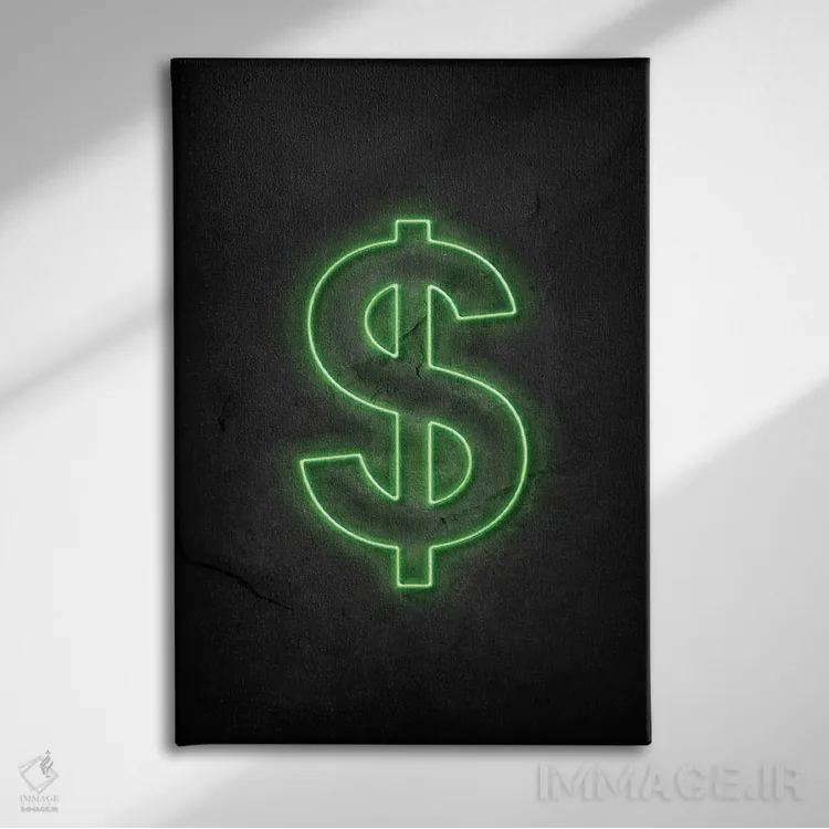 تابلو دکوراتیو دلار اثر دورو آرت - نمای روبهرو روی دیوار