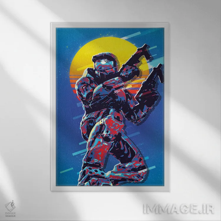 تابلو دکوراتیو مستر چیف اثر دورو آرت - نمای قابدار سفید