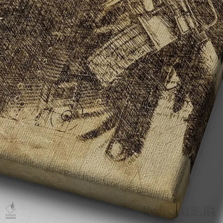 تابلو دکوراتیو مار داوینچی اثر دورو آرت - نمای نزدیک بافت بوم