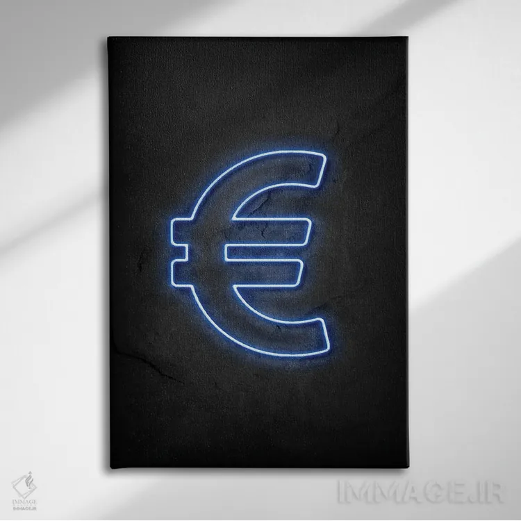 تابلو دکوراتیو یورو اثر دورو آرت - نمای روبهرو روی دیوار