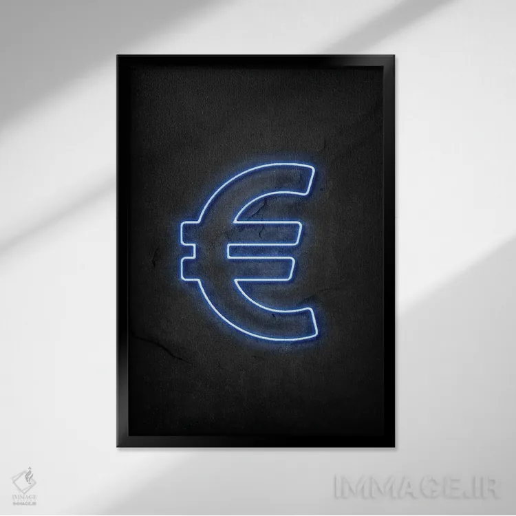 تابلو دکوراتیو یورو اثر دورو آرت - نمای قابدار مشکی