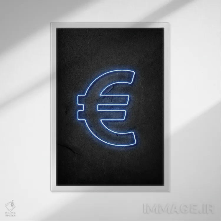 تابلو دکوراتیو یورو اثر دورو آرت - نمای قابدار سفید