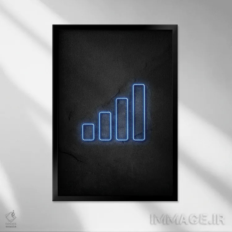 تابلو دکوراتیو سیگنال موبایل اثر دورو آرت - نمای قابدار مشکی