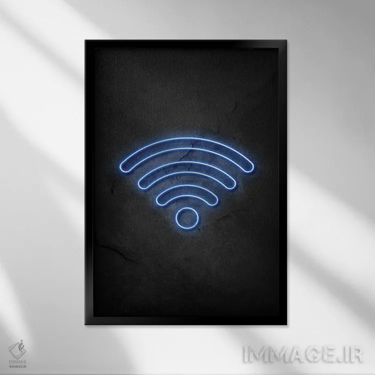 تابلو دکوراتیو وای فای اثر دورو آرت - نمای قابدار مشکی