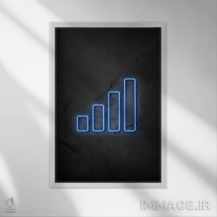 تابلو دکوراتیو سیگنال موبایل اثر دورو آرت - نمای قابدار سفید