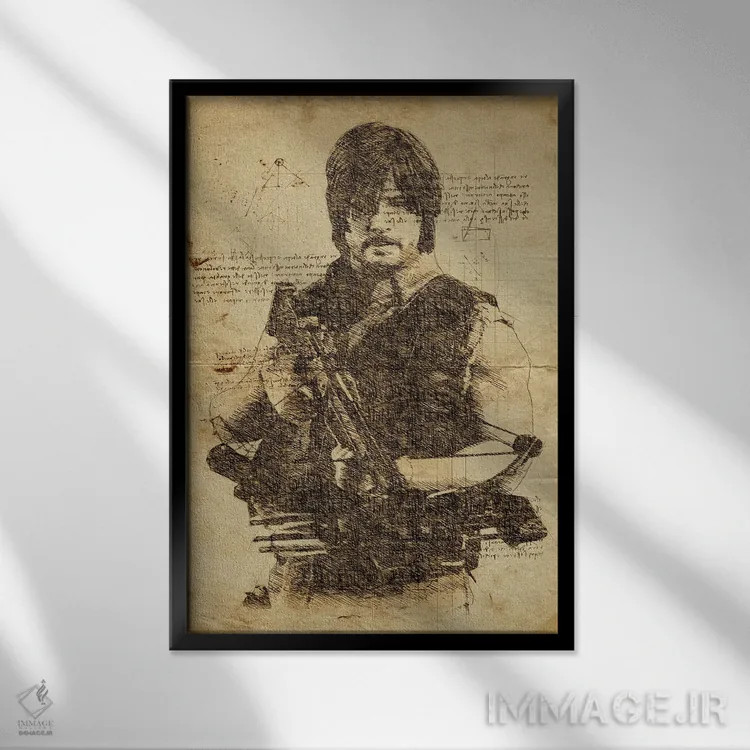 تابلو دکوراتیو دیکسون داوینچی اثر دورو آرت - نمای قابدار مشکی