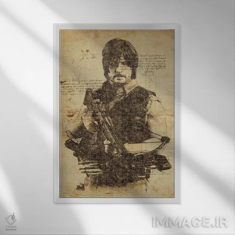 تابلو دکوراتیو دیکسون داوینچی اثر دورو آرت - نمای قابدار سفید