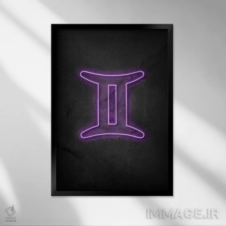 تابلو دکوراتیو برج جوزا اثر دورو آرت - نمای قابدار مشکی