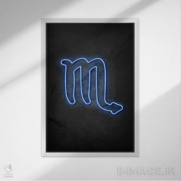 تابلو دکوراتیو برج عقرب اثر دورو آرت - نمای قابدار سفید