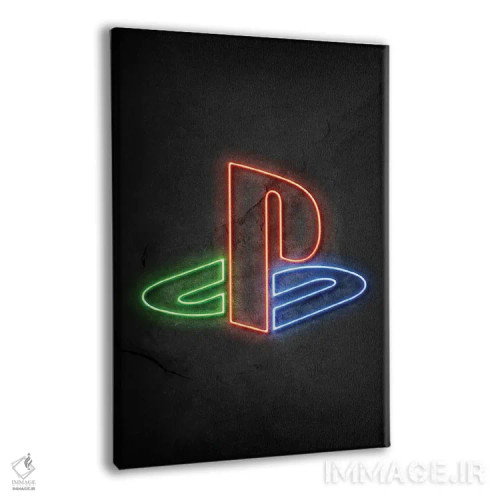 تابلو مینیمال لوگوی پلی استیشن اثر دورو آرت - نمای پرسپکتیو محصول